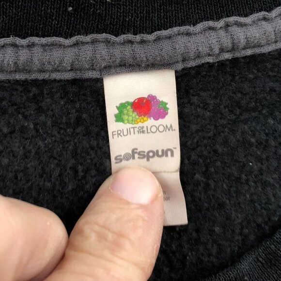 Fruit Of The Loom Men Sweatshirt Size Crewneck Long Sleeve Pullover Black Casual - Picture 3 of 13